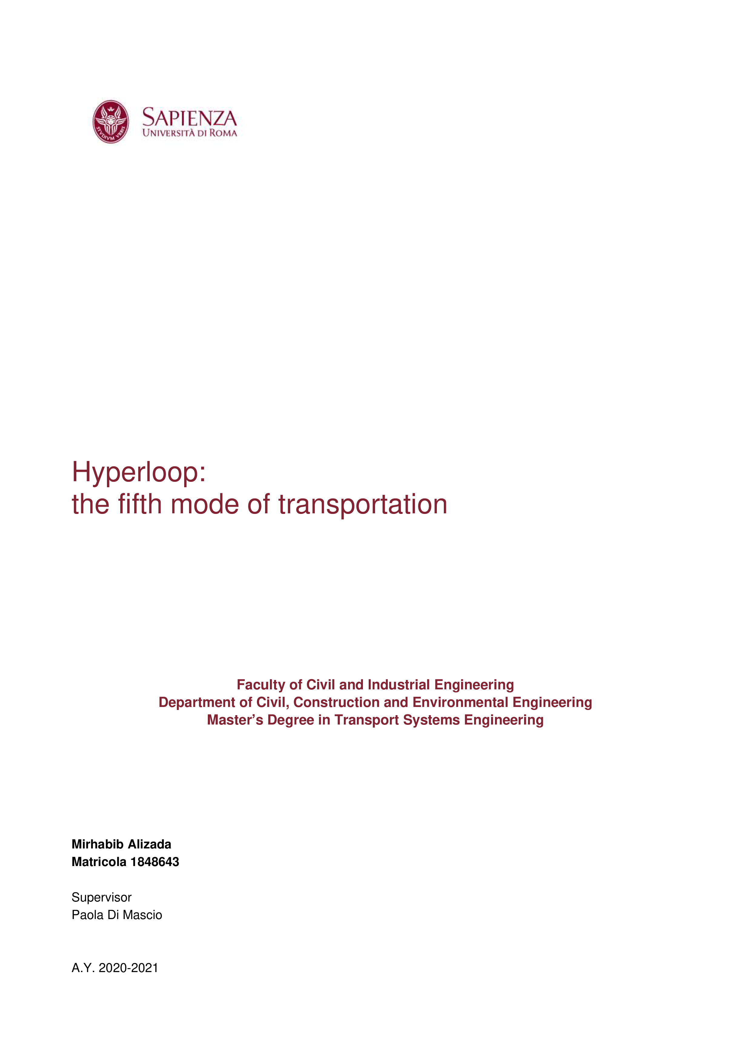 罗马大学2025超级高铁Hyperloop第五种新型交通方式-技术研发进展优势及局限性研究报告英文版72页